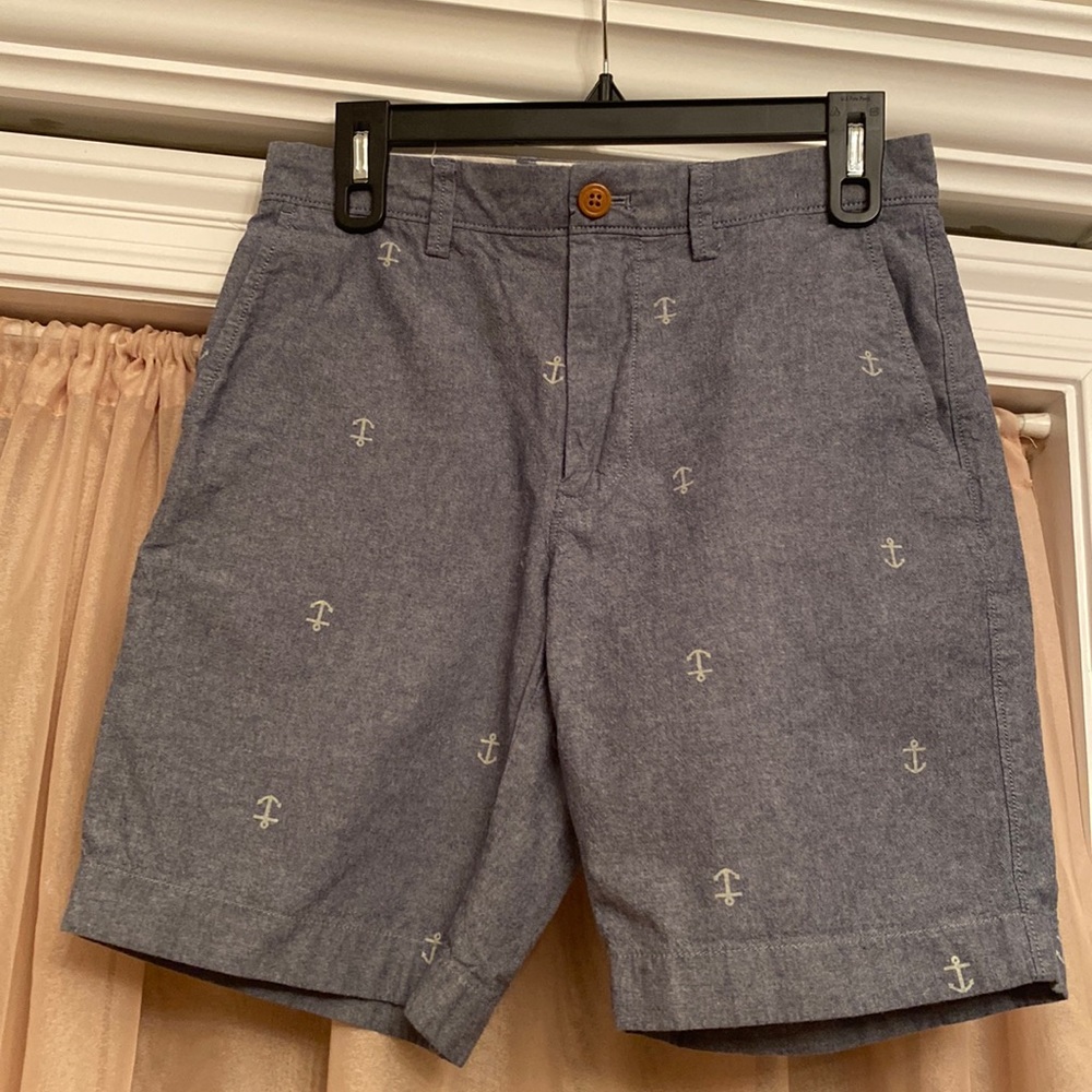 J.Crew Gramercy Shorts Anchor Chambray Blue Flat Chino Shorts Mens 29 W